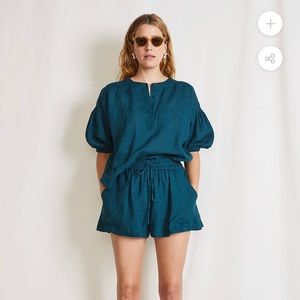 Apiece Apart Trail shorts linen bottle green nwt new with tags xs